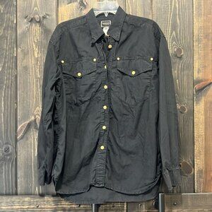 Versace Jeans Couture Top L Vintage Style Shirt Button Up Pockets Gold Medusa